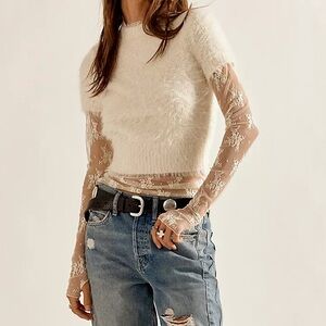 Free people Alexandra faux fur top